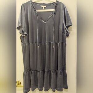 LC Lauren Conrad steel blue/gray velour dress